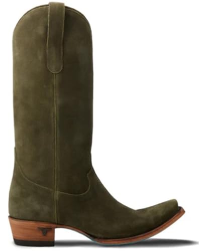 Lane Women's Emma Jane Suede Tall Western Boot Snip Toe - LB0563G 8 1/2 M US Olive2