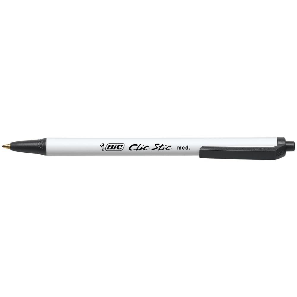 clic Stic penna a sfera a scatto, nero, 1 mm, medium, 24/Pack