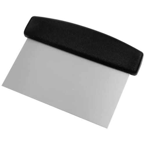 FM Professional 21544 Coupe-pâte professionnel, coupe-pâte de boulanger, ustensile professionnel, Acier inoxydable, Plastique, Inox, Noir, 16 x 12 cm