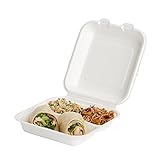 good natured Medium 3-Compartment Carry Out Box, Pack of 200 – Disposable Clamshell Food...