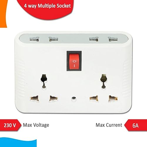 Way Go Sockets Digiway 4 Way Universal Sockets Power Plug with Rocker Switch, Safety ...