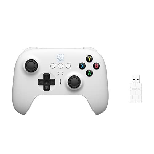 8Bitdo Ultimate 2.4g Wireless Controller With Charging Dock, 2.4g Controller for PC, Android, Steam Deck & iPhone, iPad, macOS and Apple TV (White)