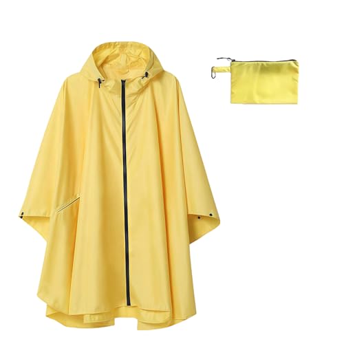Harssidanzar Men and Women Rain Poncho Raincoat Hooded For Adults rain With pockets SM304US