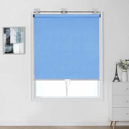 Store enrouleur occultant gris 140x150cm pour fenêtre et baie vitrée