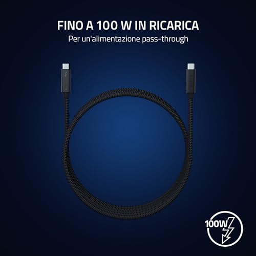 Cavo Thunderbolt 4 - Cavo Thunderbolt 4 (Fino a 40 Gigabit al secondo, Risoluzioni fino a 8K, Ricarica fino a 100 W, Massima compatibilità) Nero | 0,8 M - Gadget - Immagine 3