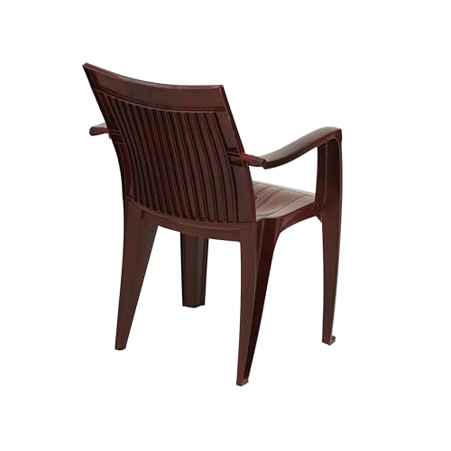 Image of Nilkamal CHR2209 Plastic Mid Back Chair |Set of 4|Stackable Chair|for Home, Dining Room, Bedroom, Kitchen, Living Room, Office, Outdoor, Garden |Rose Wood