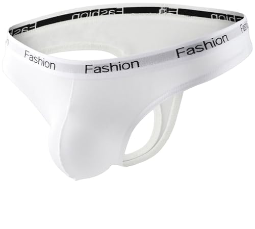 ZC8bdbd Men's Sexy Thong Underwear Fashionable Bikini Breathable U Convex One-Line Underwear White