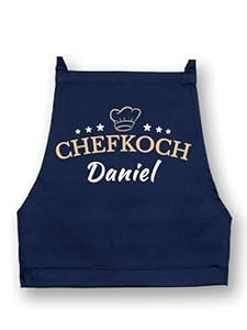 NIMAMA Kochschürze Herren Chefkoch Grillschürze Navyblau