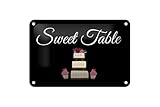 Femer Plaque décorative en tôle   12 x 18 cm   Sweet Table   Pour gâteau de mariage