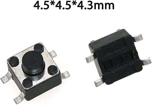 Micro interruptores SMD de 4.5x4.5x4.3mm para panel PCB en pack de 1000 piezas 3