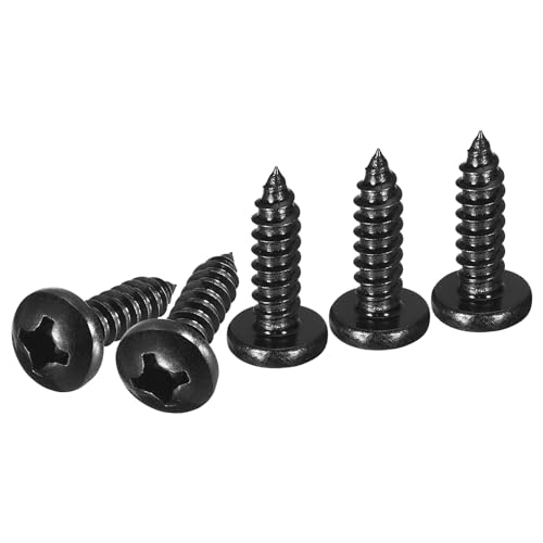 DTGN #12x3/4 Phillips Pan Head Self-tapping Screw - 50Pack - Black Oxide 304 Stainless Steel Sheet Metal Screws Wood Screws