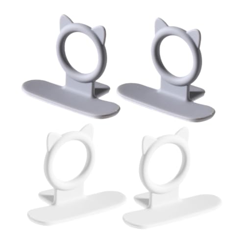 DECOMELODY 4 piezas Elevadores de Tapa Wc de Manijas Creativas para Asiento de Inodoro Fácil Limpieza y Uso Color Gris y Blanco Accesorios Prácticos para Baño