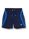 ARENA Jungen Badehose Boxer Sideways Badeshort, Navy-Royal-Turquoise, 140