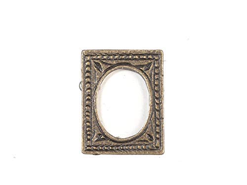 Melody Jane Dollhouse Small Antique Gold Picture Frame Oval Photo