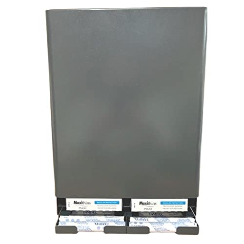 Image of GG Golden Group INTERNATIONAL Tampon & sanitary napkin free vending dispenser for public restroom, steel cabinet with lock, wall mountable, gray SD9000GY