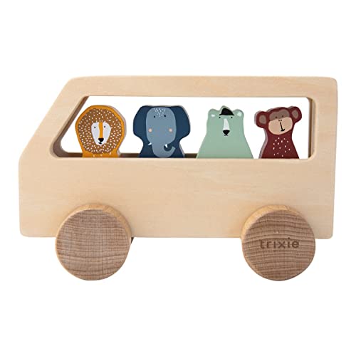 Bus en bois animaux Trixie pour animer les après-midis de jeu au salon