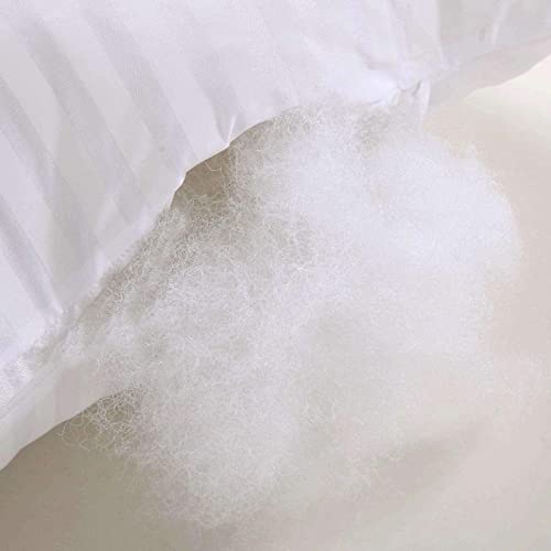 EvZ Premium Pillow Insert Sham Square Form Polyester Stuffer, 20\" L x 20\" W, Standard White Striped, for 20\" Covers - Thumbnail 5