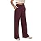 COPYLEAF Wide Leg Pants Woman High Waist Yoga Pants with Pockets Loose Stretch Dress Work Sweatpants Casual Lounge(Wine XL)
