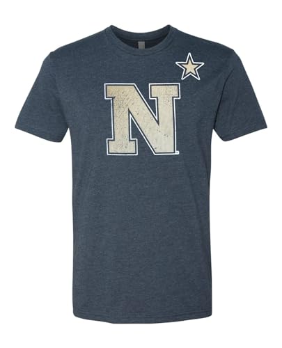 Nudge Printing US Naval Academy Primary N Star Navy Logo T-Shirt - Officially Licensed Navy Midshipmen Apparel for Men and Women