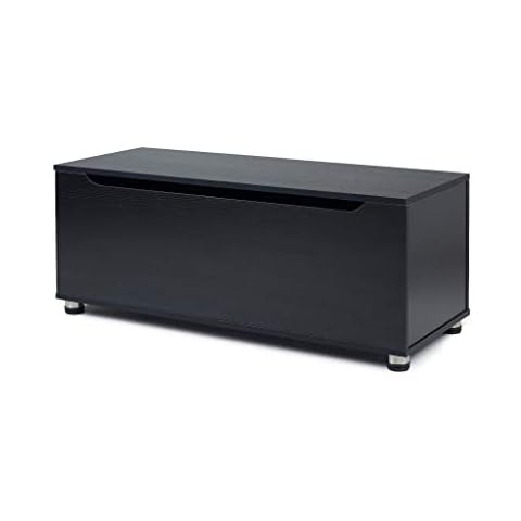 Laura James | Large Ottoman Storage Box | Wooden Toy Chest | Bedding & Blanet Trunk | with lid (black) Cover