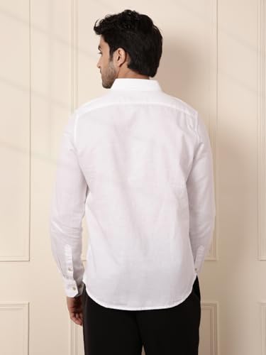 Image of WROGN Men's Linen Blend Shirt | Solid Styles | Slim Fit
