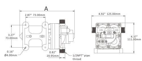 Seaflo Druckwasserpumpe 42-Serie, 12V / 3,0 GPM / 11,3 LPM / 55PSI Wasserpumpe