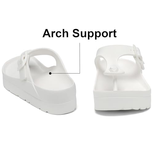 Image of TIKVAW Women's Platform & Wedge Sandals with Arch Support for Woman Slides Comfort Lightweight Outdoor Slippers Ultra Cushion