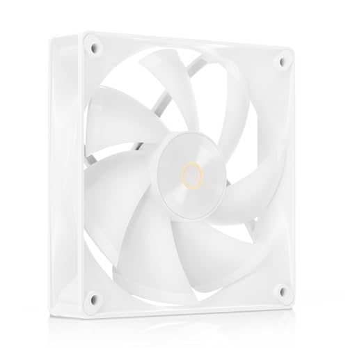Ocypus Delta F12 Ventilador PC 120 mm,Up to 2000RPM High Airflow, 4-Pin PWM Control Computer Cooling Fan, Low-Noise & Hydraulic Bearing (White-1PACK)​