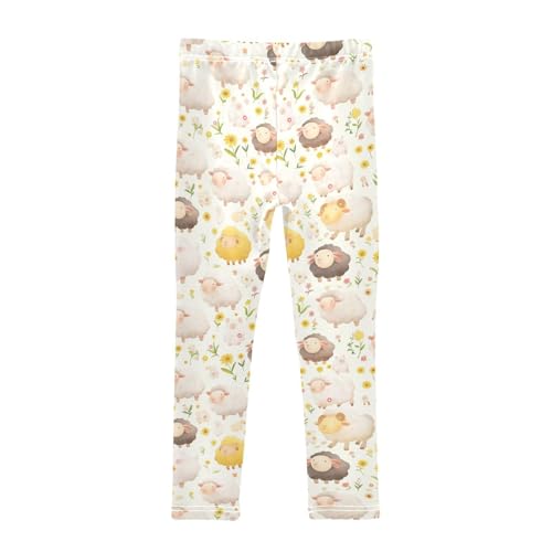 KLL Watercolor Cute Sheep Girls Athletic Leggings Soft Full Length Dance Pants Exercise2