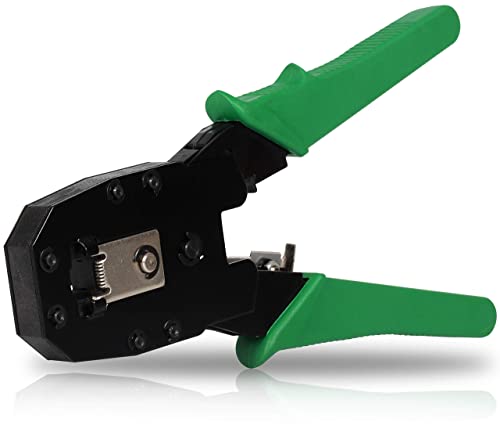 Alicate de Crimpar RJ45/RJ12RJ11 Terminal com Descascador Lamina de Corte e Desencapador para Cabo d