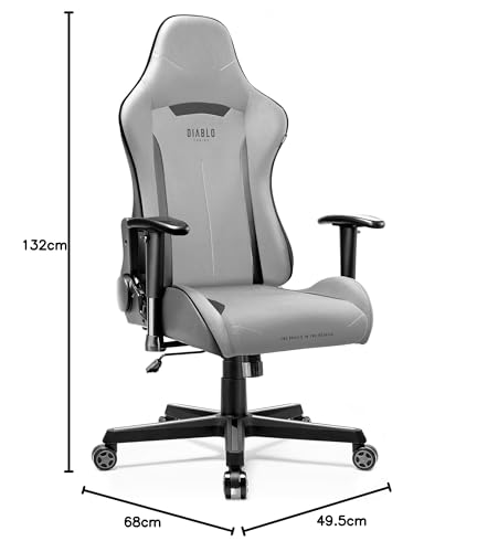 Sedia da Gaming X-Starter | Sedia Gaming Ergonomica in Tessuto, Braccioli Regolabili, Meccanismo di Inclinazione | Sedia per PC, Gaming Chair, Poltrona da Ufficio | Grigio - Sedia gaming - Immagine 2