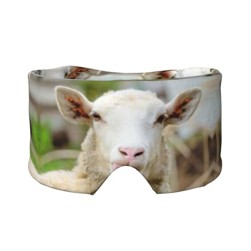 おもしろいたずらな羊の舌 かわいいアニマルプリントスリープマスク、柔らかい肌に優しいアイカバー、旅行/ヨガのお昼寝用遮光睡眠マスク