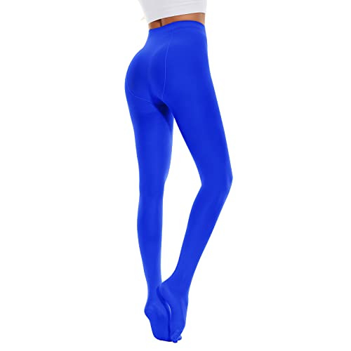 Image of American Trends Tights for Women, 80D Semi Opaque High Waisted Pantyhose, Footed Run Resistant Dance Tights Stockings