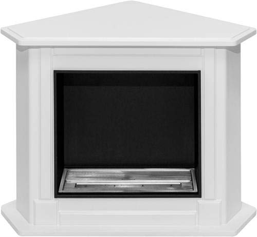 Biochimenea Queens Corner Domus MDF blanco/metal kW 4,11 cm 100 x 66 H 97 cm