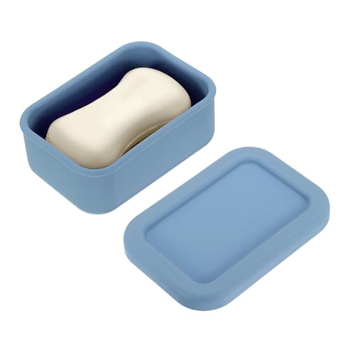 QUARKZMAN Estuche Viaje Jabón Silicona, Contenedor Jabón Viajes 4.7x3.3x1.8 Pulgadas con Almohadilla Drenaje De PVC, Estuche Anti-Fugas para Pastilla De Champú para Baño.