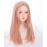 RyuuCos 女性用 かつら ロングヘア ロングストレート オレンジ ウィッグ アーモンドミルクティー色 小顔 コスプレ 耐熱性 変装 仮装 プレゼント イベント ハロウイン クリスマス 学園祭 文化祭 お祭り