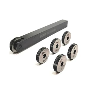AI TOOLS Single Wheel Knurling Tool Holder | For Knurling Operation | With Different pattern | Gripping Product | Straight and diagonal Shapes Knurls| 10 x 10 x 100 mm Size | 6 HSS KNURLS, KTH6HSS