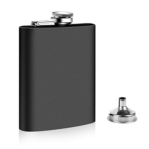 Flask, Kmeivol Flask Sets for Men, Stainless Steel Leakproof Flask for Men, Neutral, Unisex Flasks Funnel, Durable and Soft to The Touch Mens Flask, Includes Funnel, 8 Ounces, Best Gifts