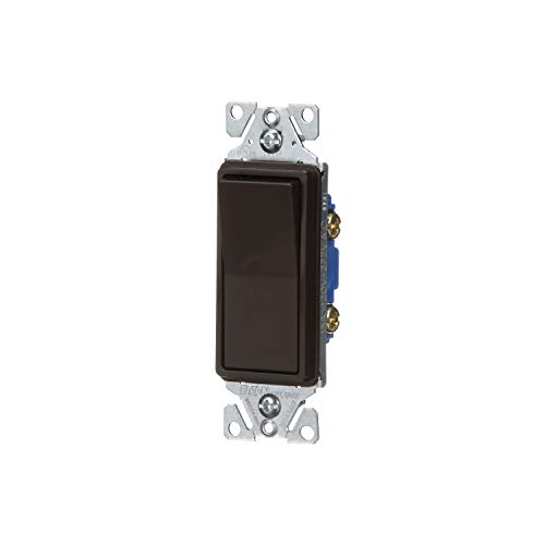 Image of Eaton 7501B 15-Amp 120 /277-volt Standard Grade Single Pole Decorator Switch with Back, Push and Side Wiring, Brown