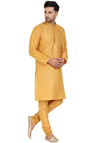 SKAVIJ Men's Tunic Kurta Pyjama Set Party Wear Ethnic Dress Suit3