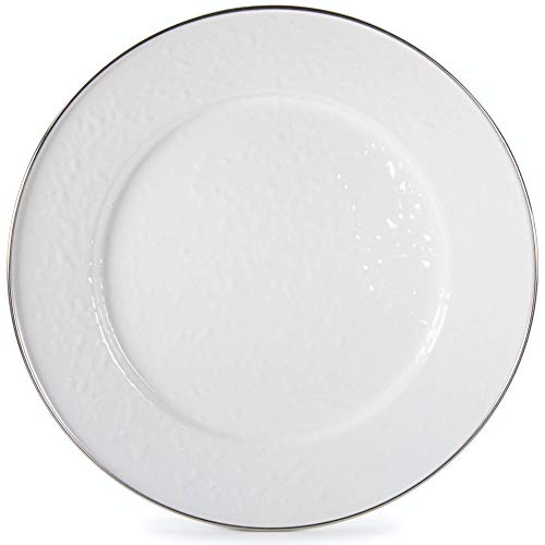 Plato cargador esmaltado 12.5 pulgadas blanco miniatura 1
