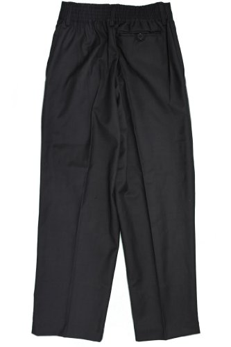 Boys Flat Front Elastic Waist Dress Pants (Regular & Husky Fits) - Dark Gray, 62