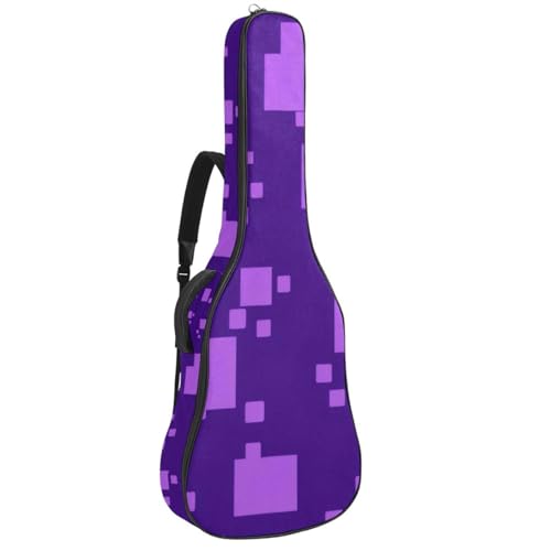 Housse guitare étanche violette avec couche éponge antichoc et poches de rangement