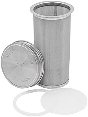 32oz Quart Cold Brew Coffee and Tea Maker Stainless Steel Filter for Mason Jars With Lid and 2 Silicone Seals (No Jar)