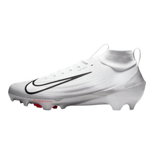 Nike Vapor Pro 1 Football Cleats (FB3298-100, White/Black/Summit White/Metallic Silver) Size 10.5