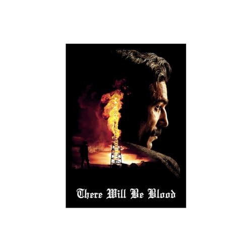 Image of BLINKART There Will Be Blood (2007) Movie Poster Frame 12x18 Inch | Premium 300 GSM Paper Wall Print | Mid Century Vintage Film Artwork for Home, Bedroom, Living Room, Office | Framed Photo Decor