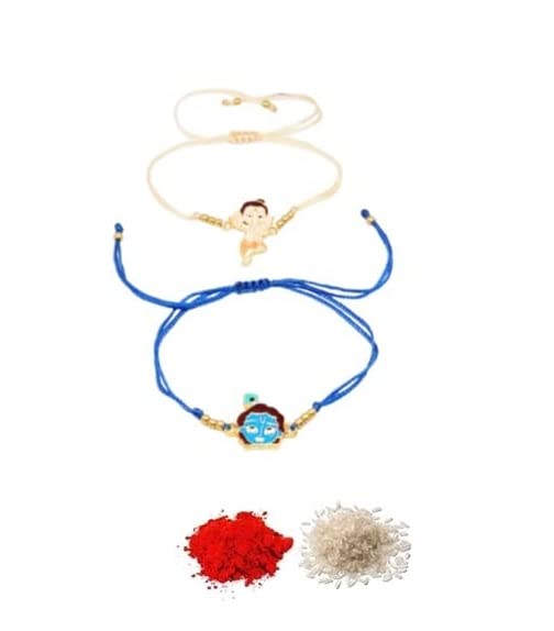 El Regalo 2 PCs Kids Rakhis Combo Set - beautiful 2 Kids Rakhis Set with shagun, Rakhi Message Card in Rakhi Gift Box for Little Brother/Niece/Nephew (Bal Ganesha & Krishna Rakhi) (B0B5PJP3KM) Amazon Price History, Amazon Price Tracker