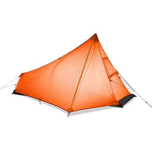 Tente 1 place nylon silicone orange 220x105 cm pour randonnée trois saisons