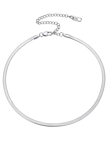 PROSTEEL Collier Court Femme Acier Inxoydable 3mm Chaîne Ras de Cou 32cm/41cm Choker à Maillons Miroir Hip Hop Style