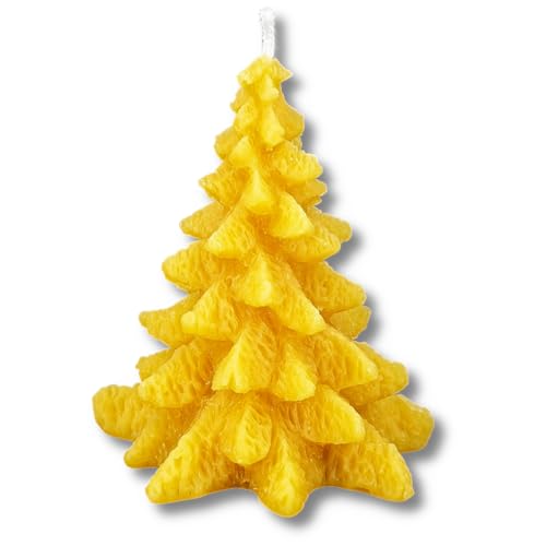 BAYERWALDIMKER | Bienenwachskerze | Tannenbaum mittel | 9,0 x Ø 7,8...